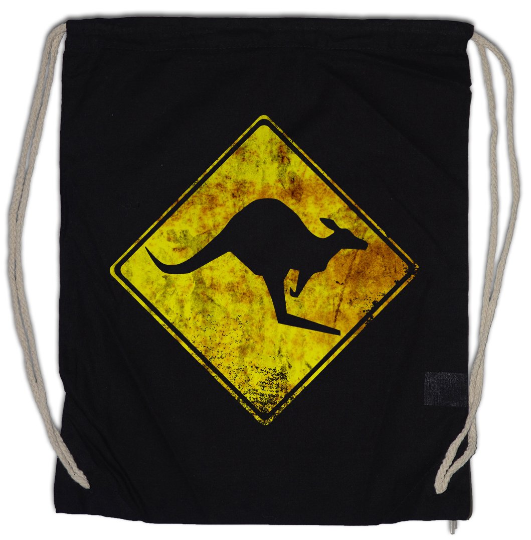 Urban BackwoodsKangaroos Crossing Vintage Logo Sign Drawstring Bag Gym Sack