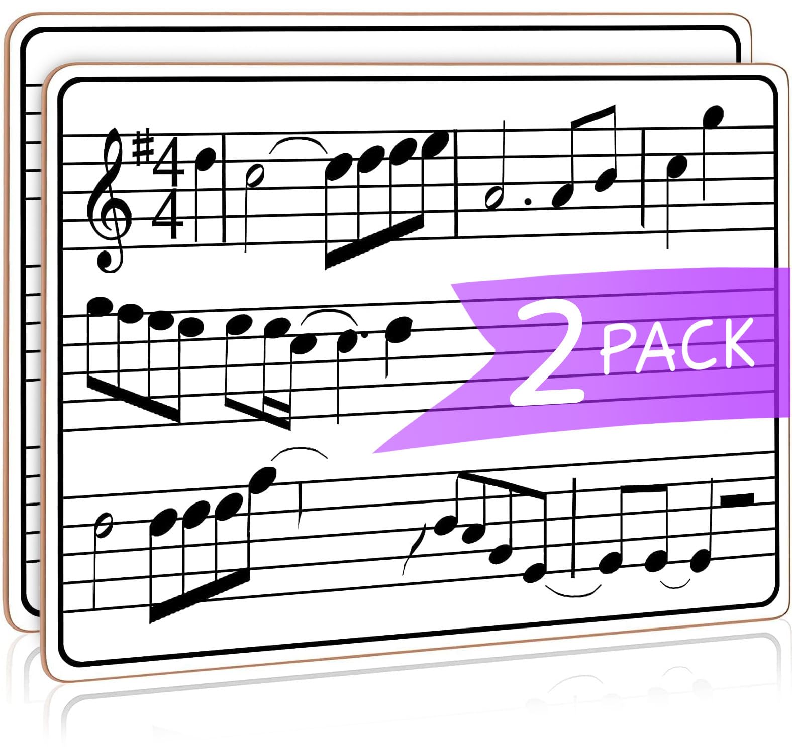 2 Pack Dry Erase Music Staff Lap Whiteboard 9"X12" l Write Musical Notes and More (Double Sided White Board)