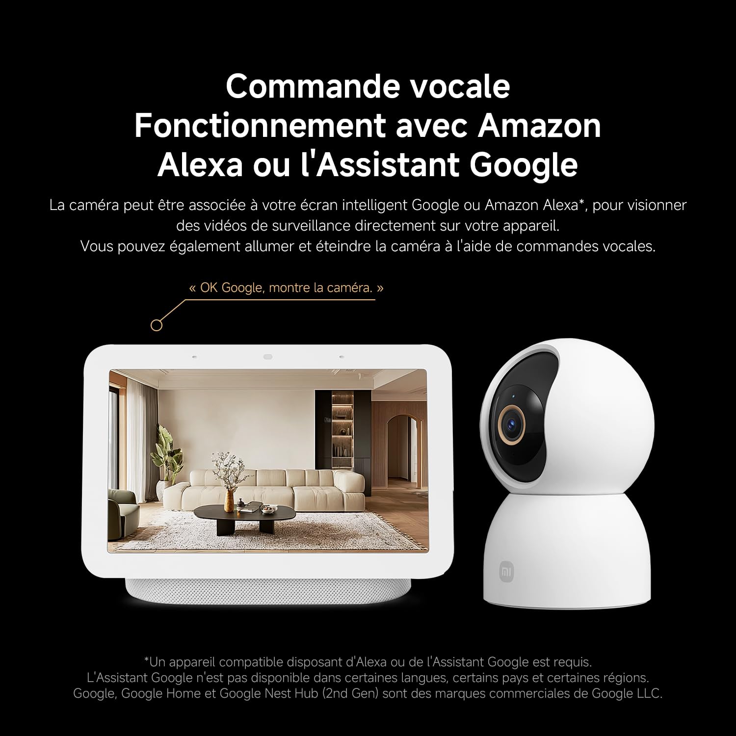 XIAOMI C500 Camera Interieur, 3,5K 6MP 360° Caméras de Surveillance, Alexa | Détection Personnes/Animaux, Suivi Auto, Couleurs Réelles En Faible Luminosité, Audio Bidirectionnel, Wi-Fi 6 2,4/5 GHz