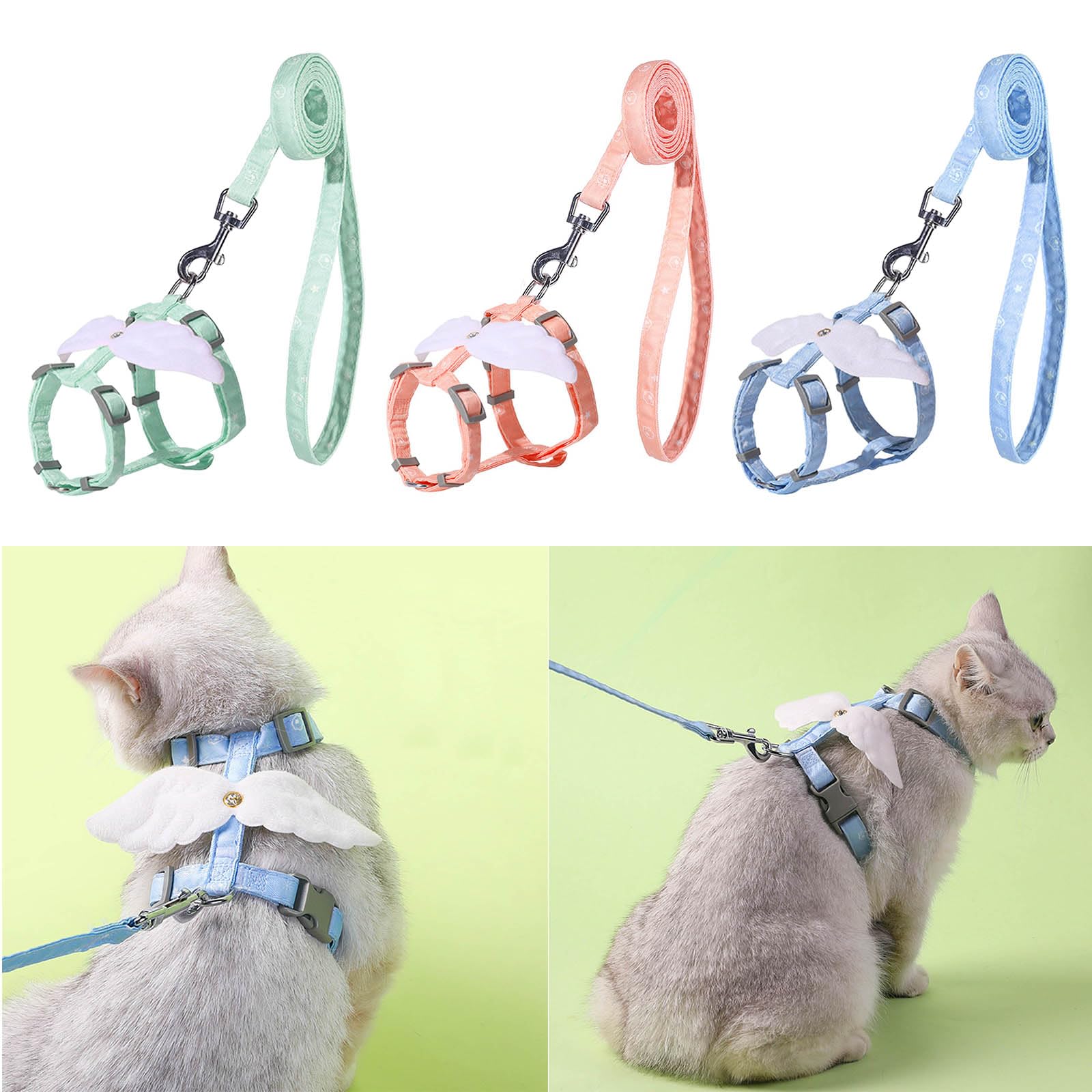 Guinzaglio a prova di fuga regolabile per gattino set imbracatura
