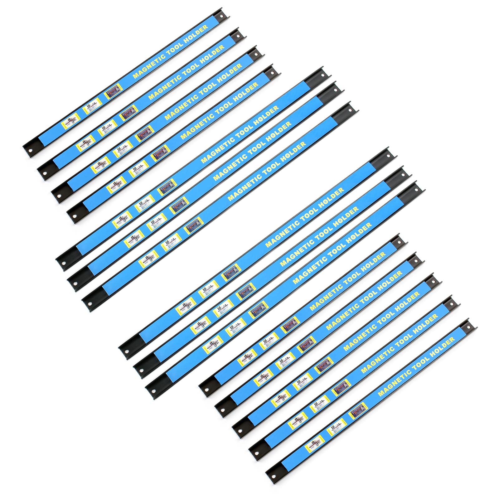 Wiltec 15x Listwa magnetyczna na narzędzia 9x46 cm i 6x61 cm, uchwyt magnetyczny warsztatowy ze stali, organizer ścienny do warsztatu i garażu