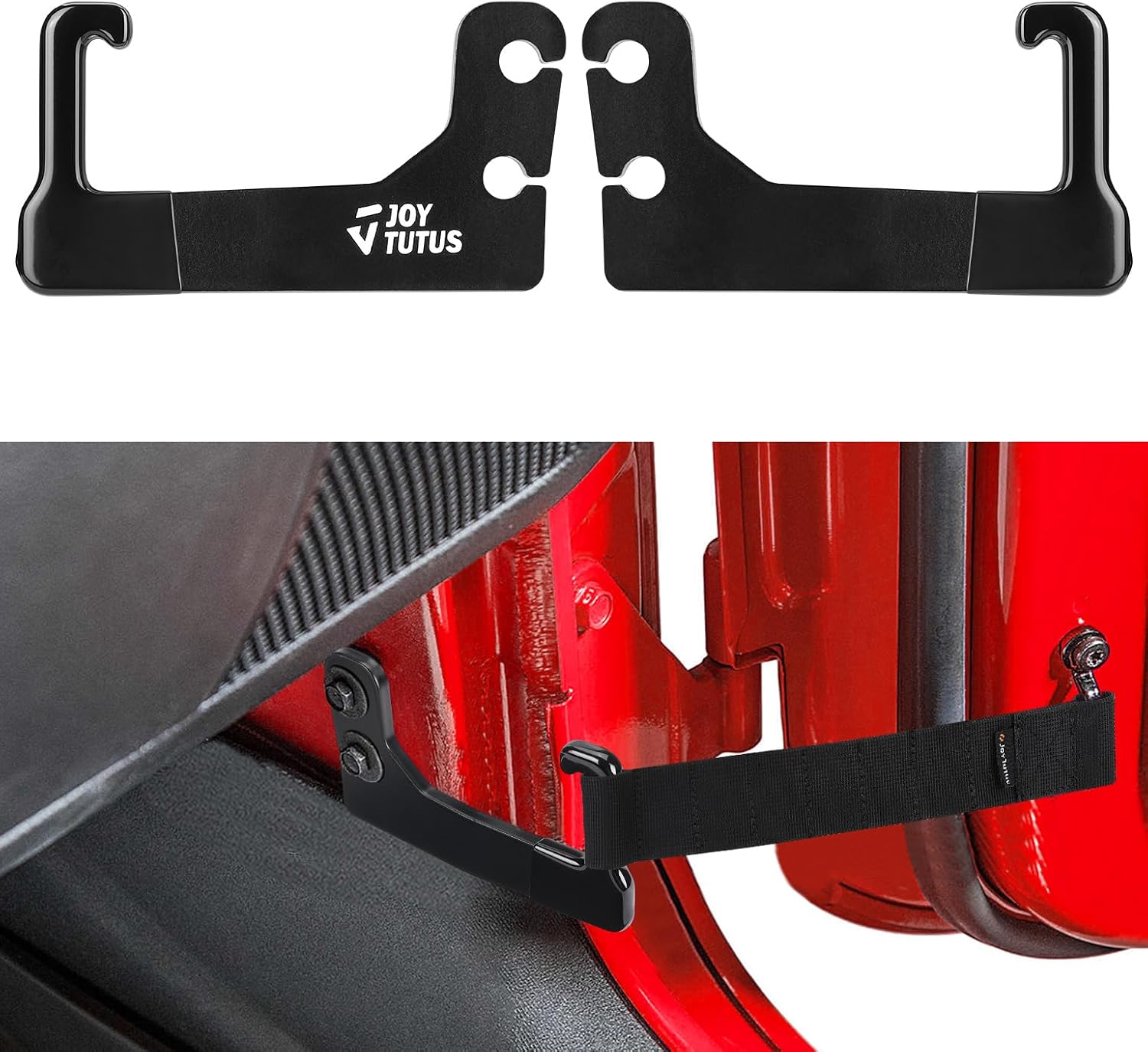 JOYTUTUS Door Limiting Straps Compatible with Wrangler, 2 Pack Updated Heavy Duty Strong Adjustable Door Limiting Check Strap for Wrangler CJ YJ TJ JK JKU JL JLU 1996 to 2026 Load 1000 Lb