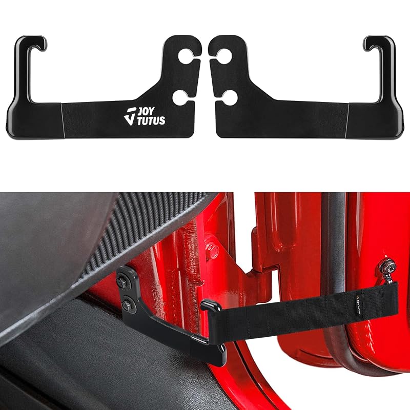 Suporte Extensor da Cinta Limitadora da Porta Dianteira JOYTUTUS para Wrangler JK JKU 2007–2017, Metal, 2 peças