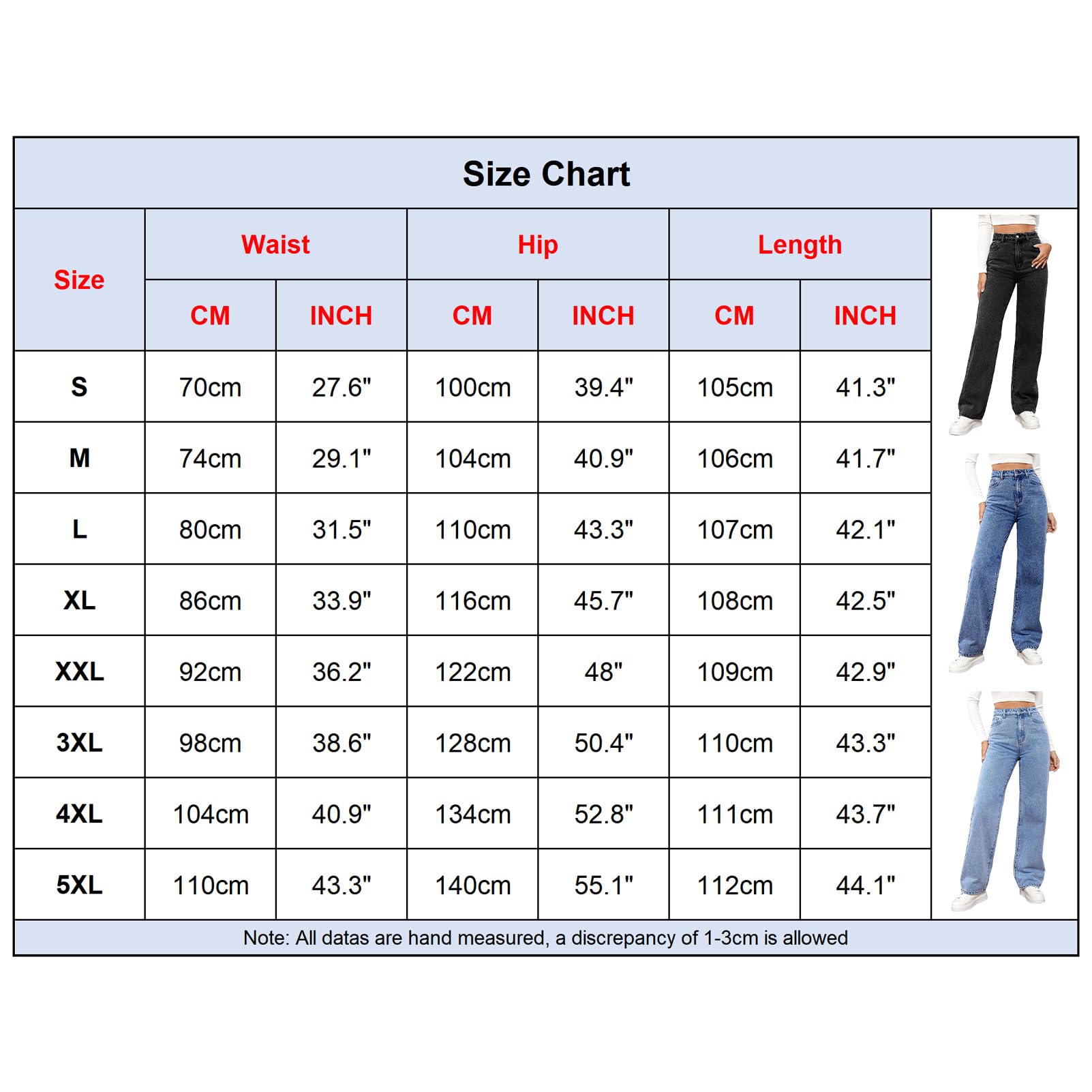 Donna Jeans a Gamba Dritta a Vita Alta Pantaloni Denim Casual a Gamba Larga