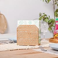 Vista 6 de NIKKY HOME Servilletero de madera bohemia para encimera de granja