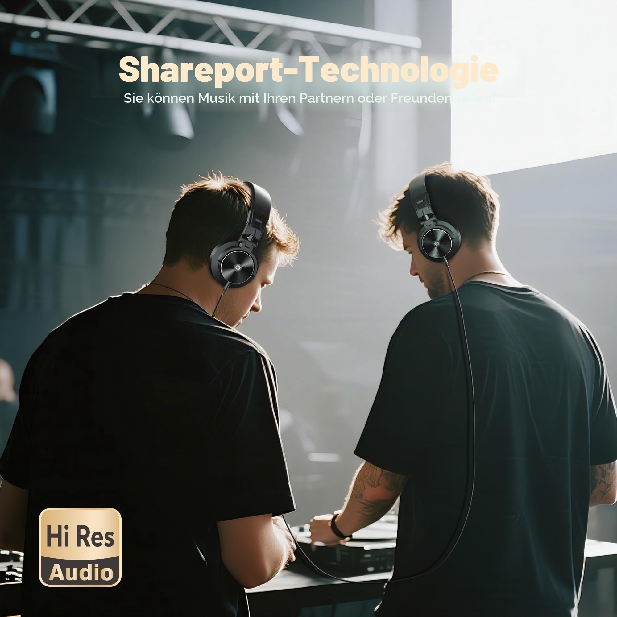 Ortizan Studio-Kopfhörer mit Kabel, Over-Ear, 50 mm, 3,5/6,35 mm | Geschlossene Bauweise, faltbares Design, 20 Hz–40 kHz, weiche Ohrpolster und ca. 270 g