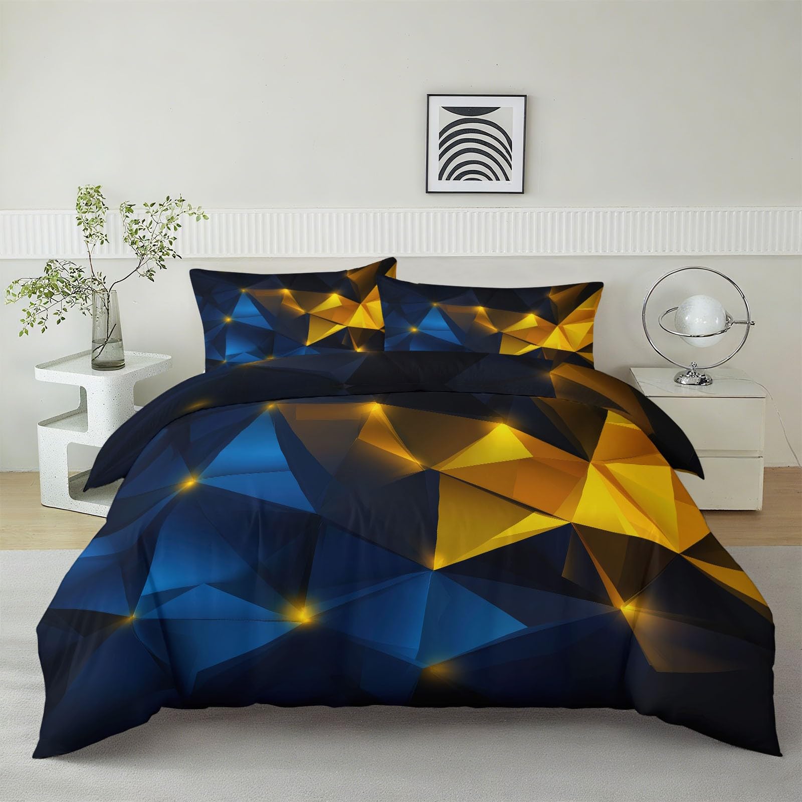 Housse de couette 140x200 hypoallergénique en microfibre douce bleue