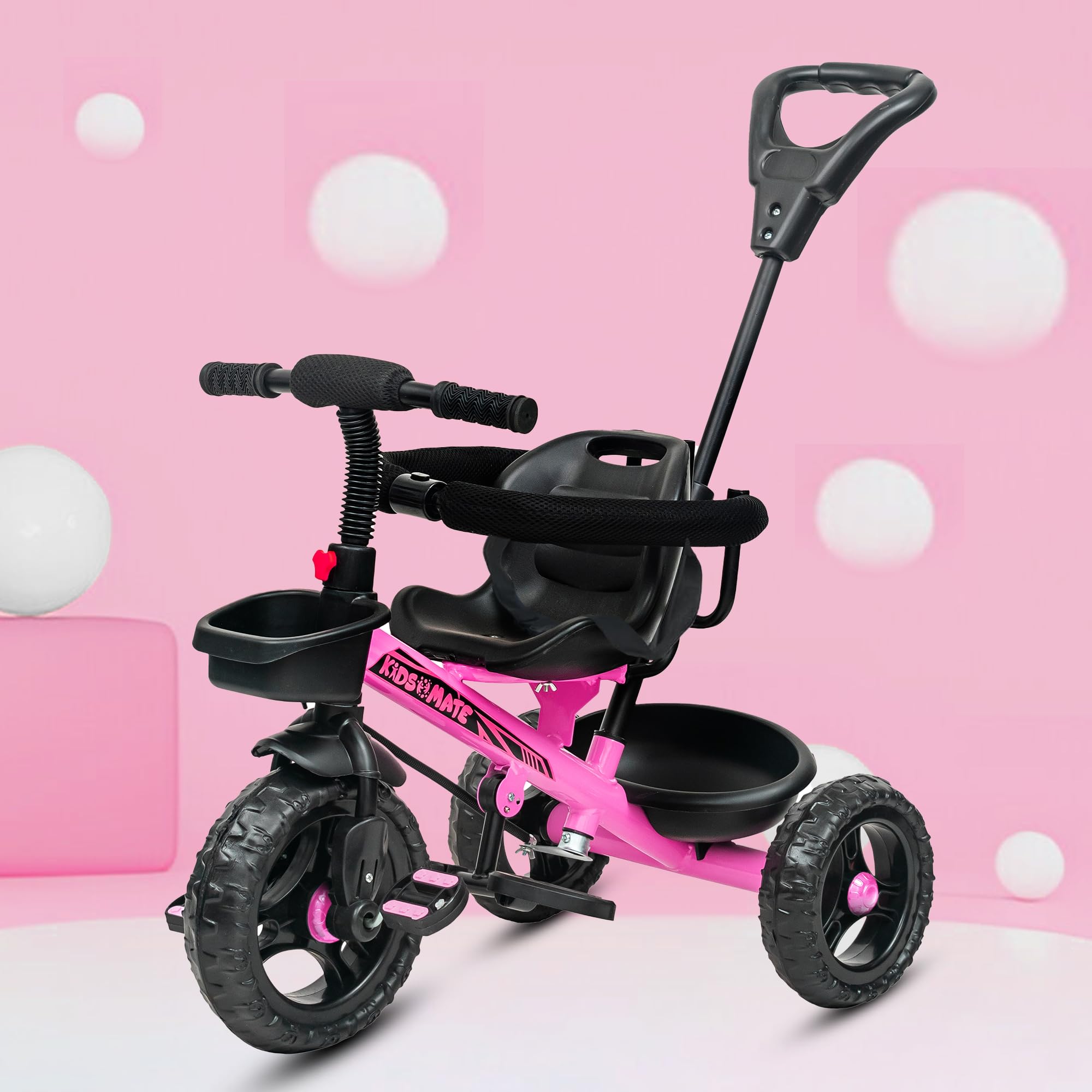 Kidsmate Zoom Trike Cycle for Kids 2-5 Years | Tricycle for Kids | Tricycle for Boys & Girls | Baby Cycle with Anti-Skid EVA Wheels, Bell, Front & Rear Basket, Comfortable Seat | 30kg Capacity - Blue — Amazon image 19