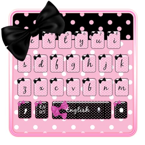 Black Pink Bow Keyboard Theme