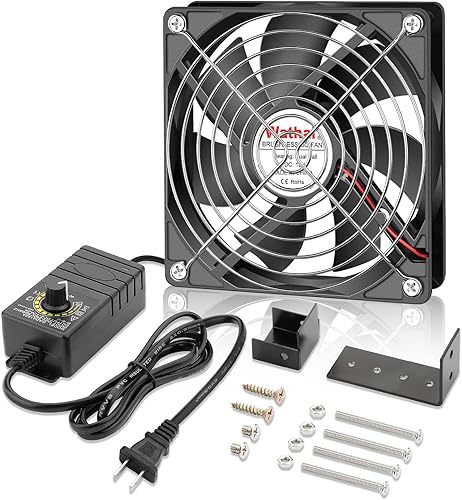 Miniatura 13 de Wathai Ventilador de muffins AC 110V 240V 4.724 in x 1.496 in con controlador de velocidad variable para puerta, habitación a habitación, estufa