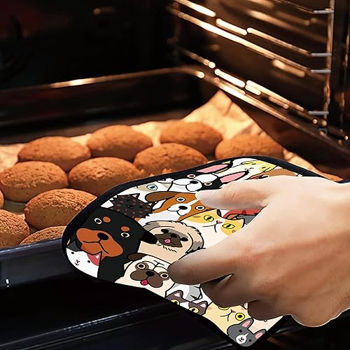 Miniatura 7 de Juego de 2 agarraderas para garabatos de perros y gatos, resistentes al calor, para microondas, horno, horno, platos finales y regalos de barbacoa
