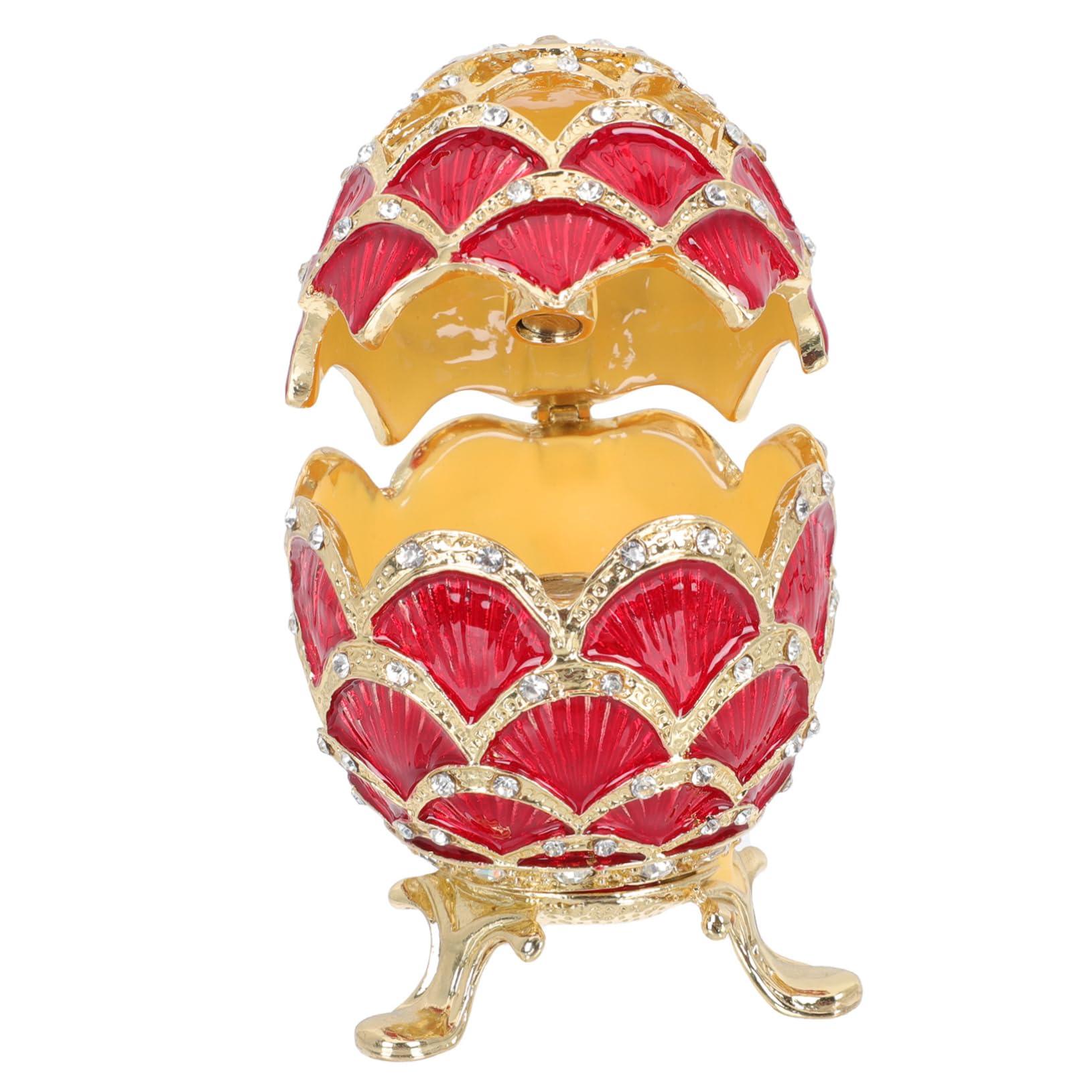 Boîte à bijoux rouge style européen rangement bague et collier pour bureau