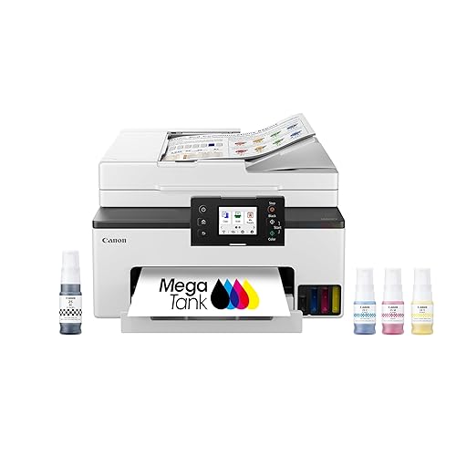 Canon Megatank GX2020 All-in-One Wireless Supertank [Megatank] Printer | Print, Copy and Scan| Mobile Printing |2.7" LCD Color Touchscreen | Auto Document Feeder and Auto Duplex Printing - GX2020