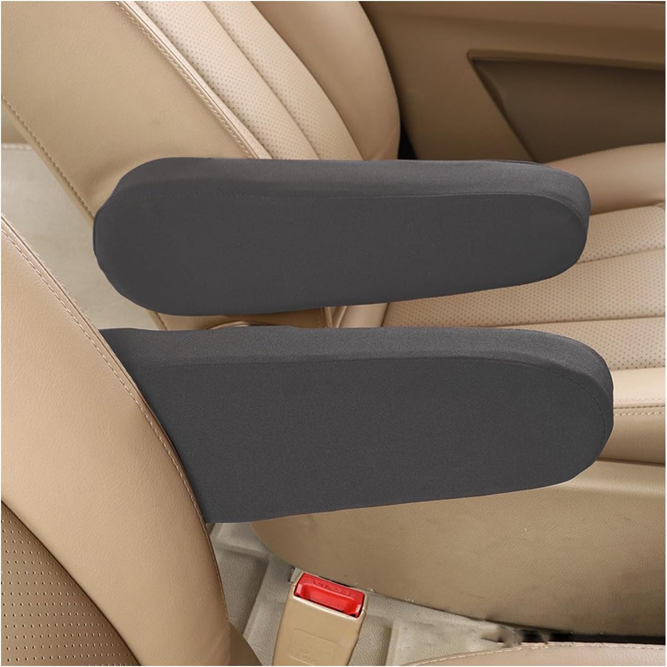 Kewucn 2 PCS Car Front Seat Armrest Covers, Elastic Fabric Auto Seat Armrest