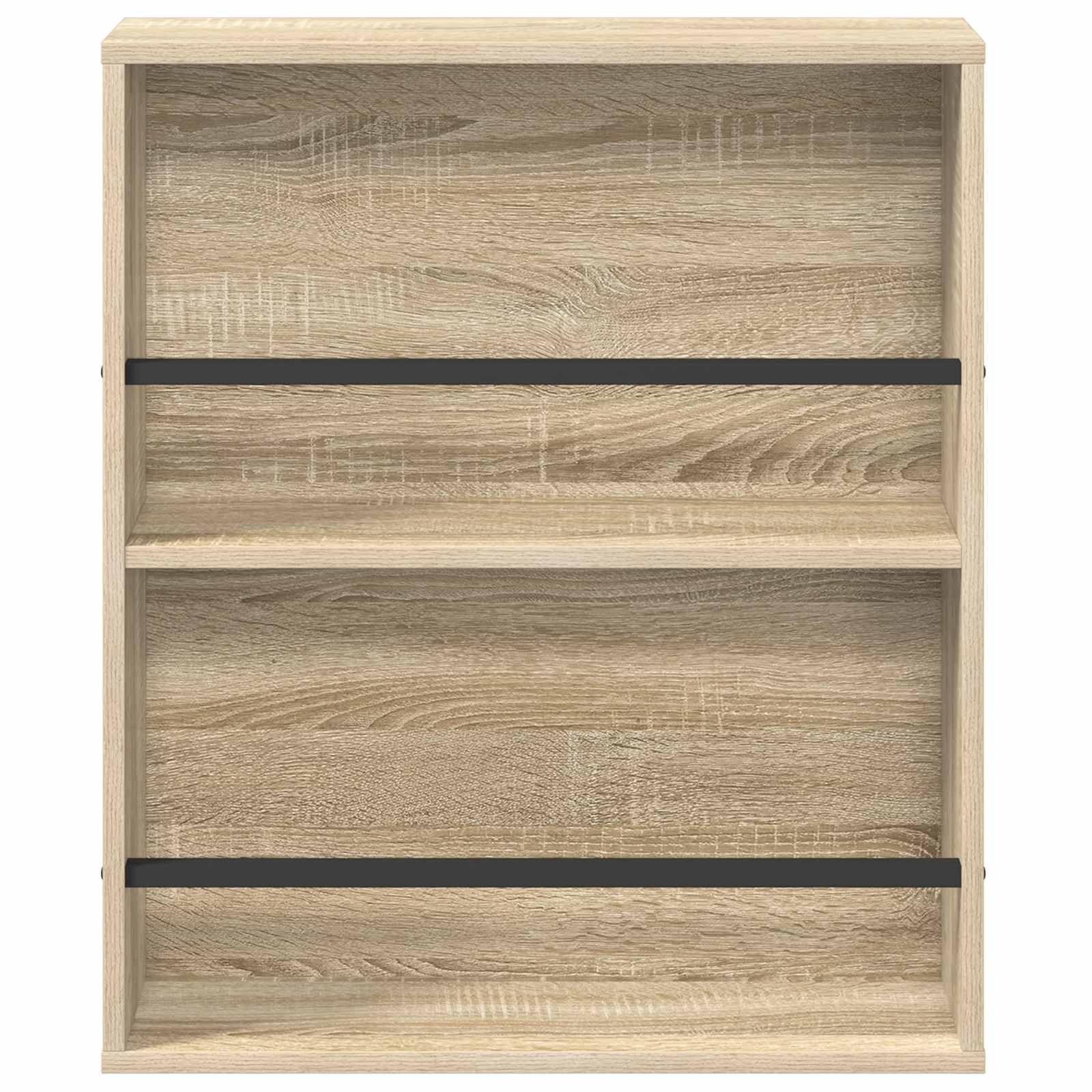 Mangloder Wandmontiertes Magazinregal aus Holzwerkstoff in Sonoma Eiche, 2er Set 60 x 12 x 70 cm, Zeitschriftenständer, Zeitungsständer, Magazinhalter, Prospektständer, Organizer für Wohnzimmer