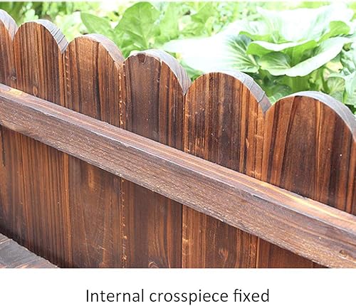 Miniatura 4 de Soporte de flores de madera maciza, caja de plantas anticorrosión, caja de contenedores de plantas de gran capacidad, rectangular, soporte de