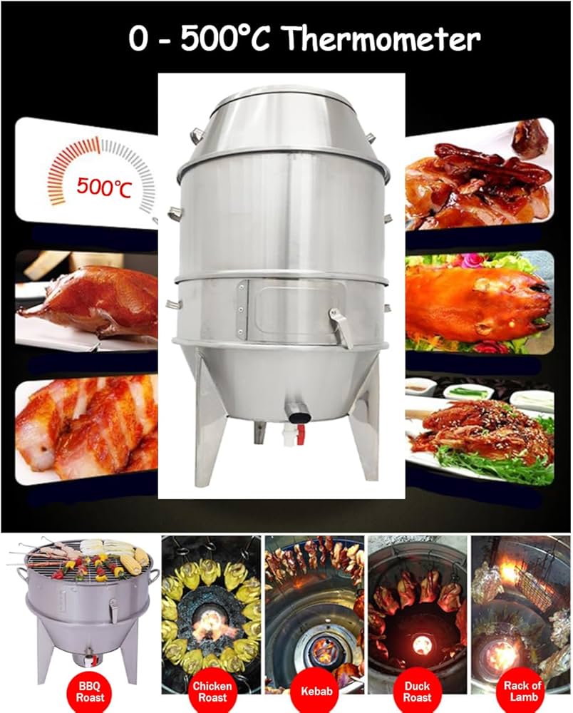 Amazon.com: INTBUYING 3 層木炭烤鴨爐,23.5 英吋x 53 英吋(約59.9 x