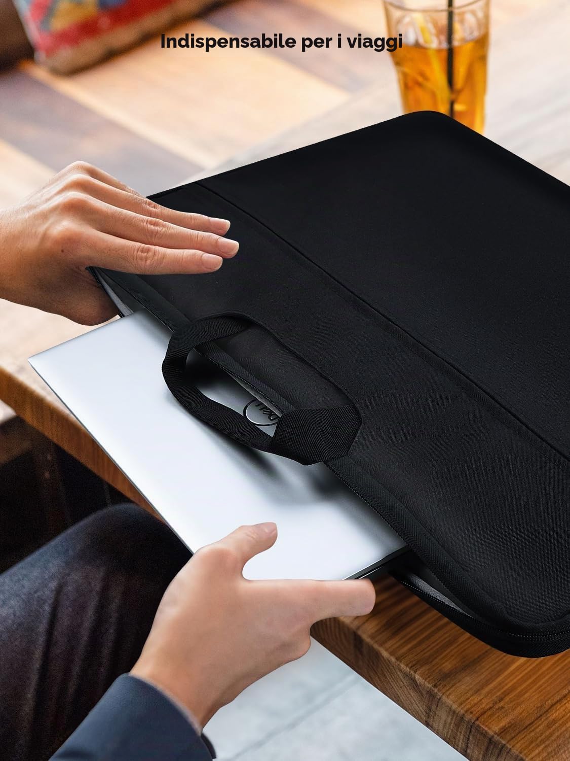 UPERFECT Custodia per laptop da 24 pollici per laptop/monitor portatile/notebook/tablet con tasche laterali di grande capacità e manico resistente, impermeabile, antiurto, scomparti imbottiti con