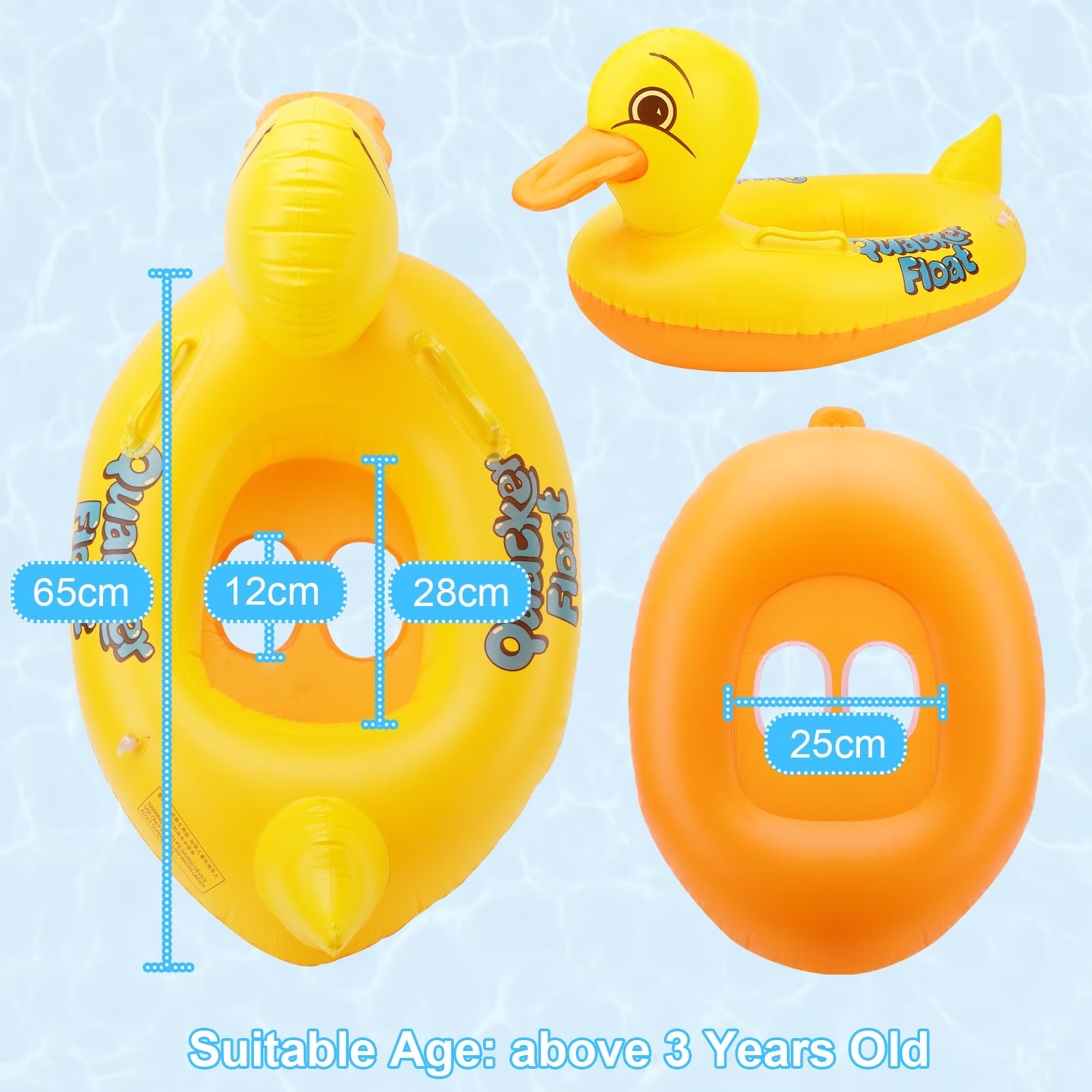 Bouée Canard Gonflable – Anneau De Bain Pour Bébé, PVC épais, 70x58 Cm, Sécurité Et Confort – Plage Et Piscine