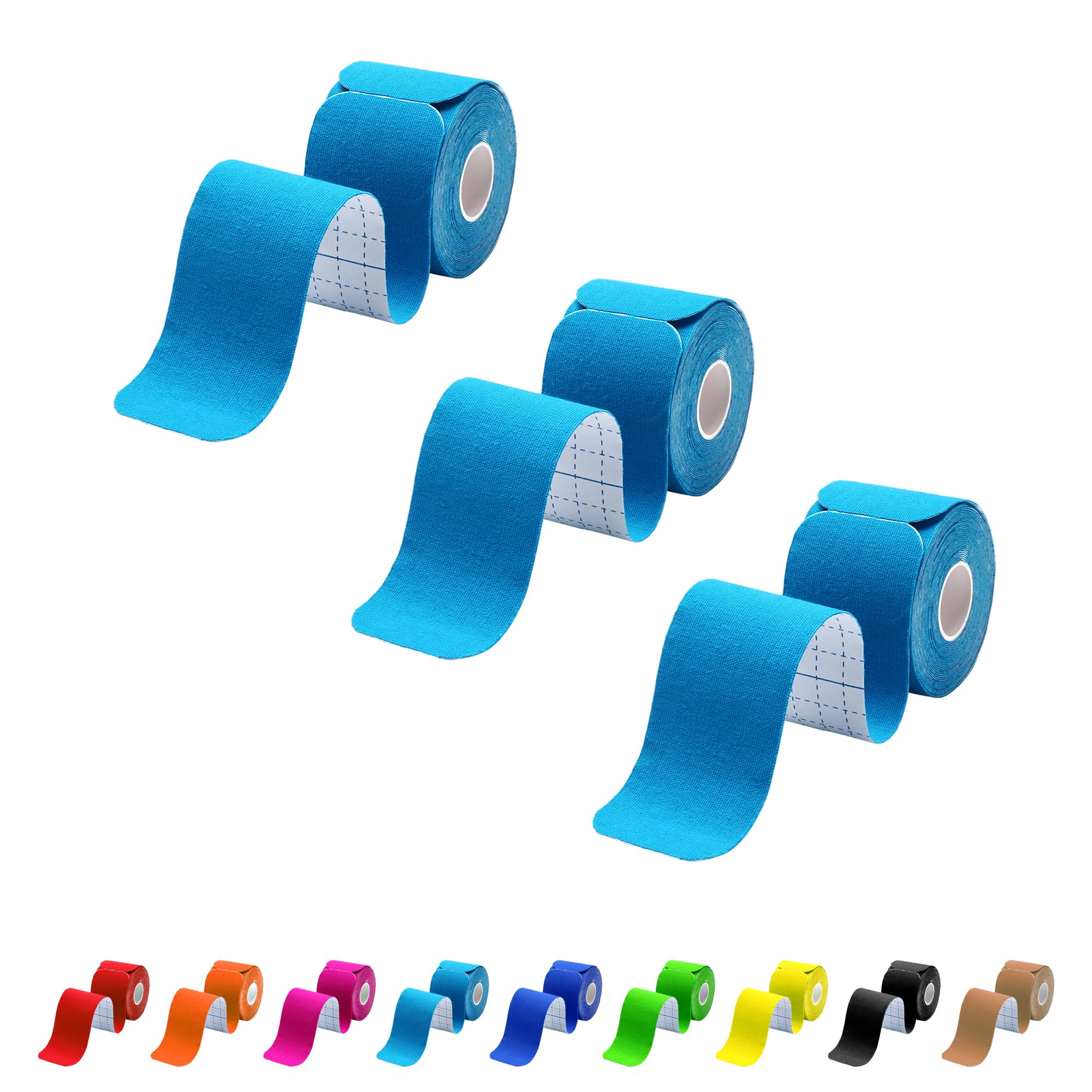Kinesiology Tape Precut 3 Rolls Athletic Sports Tape for Muscle Joints Support 60 Strips for Knee Ankle Shoulder