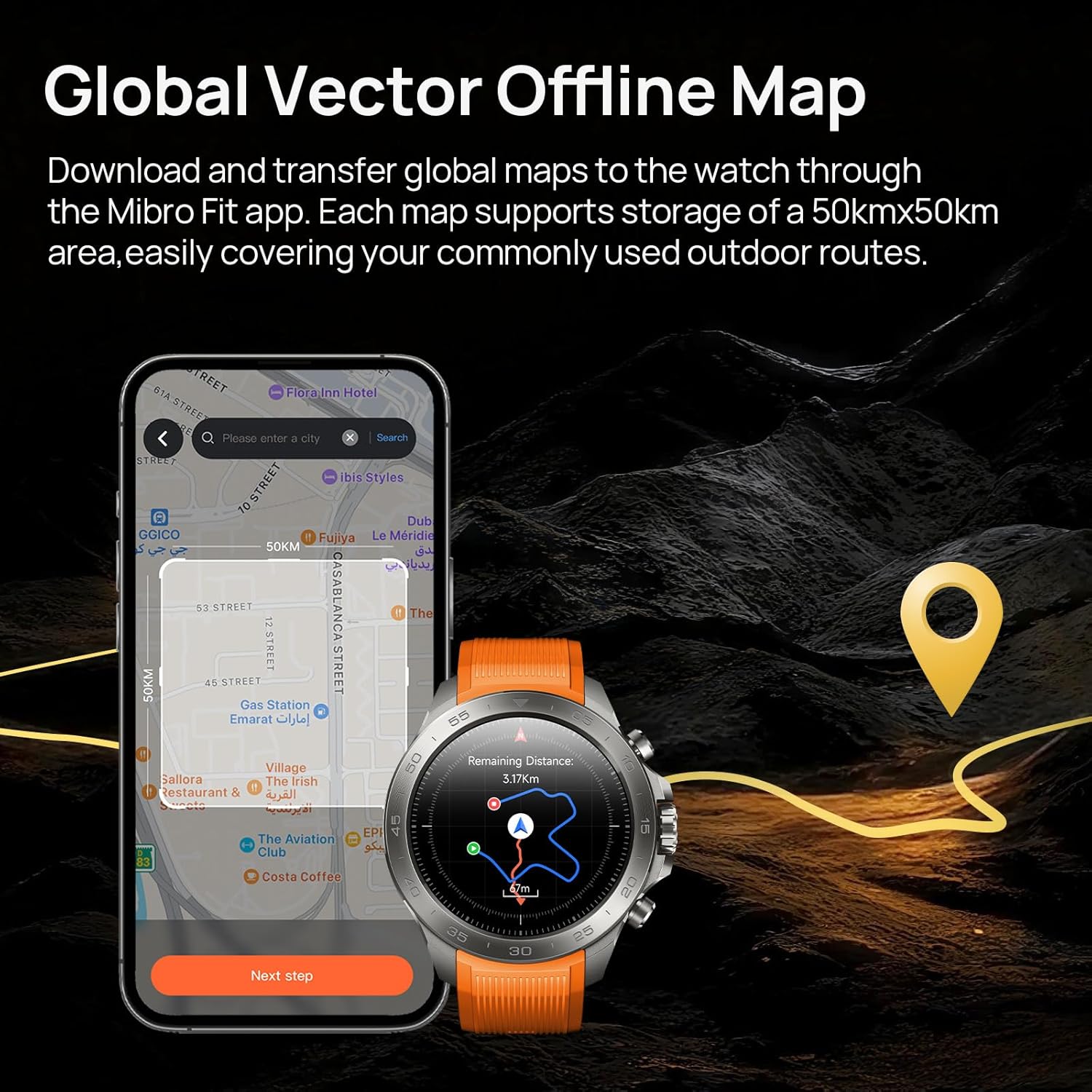 mibro GS Explorer S Military Smartwatch with Titanium, Support Offline Maps, 1.32" AMOLED, Dual Band GPS and 20-Day Battery, 10ATM Sport Watch for Outdoor Adventure, Hiking, Freediving