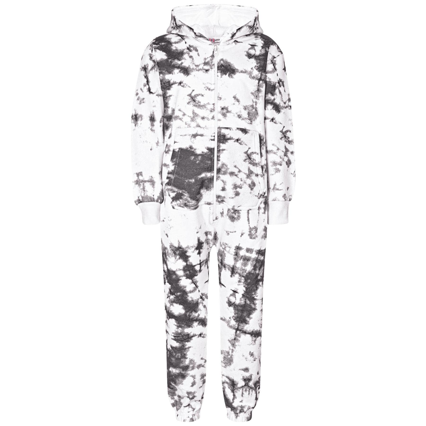 A2zkids Girls Black (9-10 Years, Tie Dye ) Boys Onesie Super Soft Pyjamas Jumpsuit 9-10Yrs