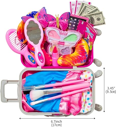 Miniatura 3 de American - Accesorios para muñecas de 18 pulgadas, ropa de muñeca de 18 pulgadas con maleta de viaje y kit de maquillaje de simulación para niños,