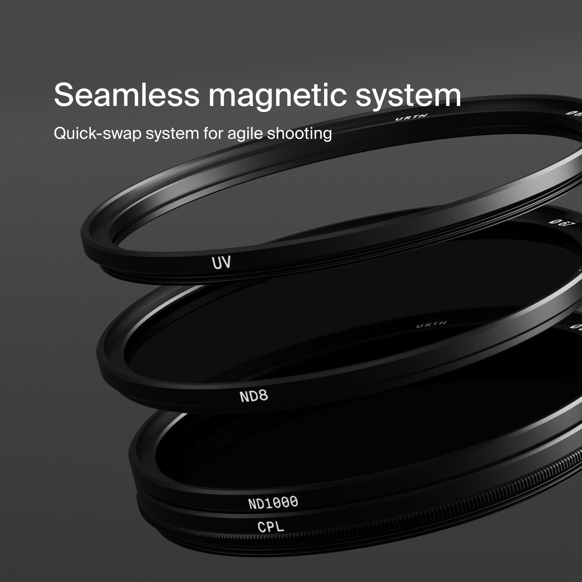 Urth 67 mm Kit Filtri Magnetici UV, CPL, ND8, ND1000 (Plus) per Obiettivo 4-in-1 — Nano Rivestimento, Filtro per Fotocamera in Vetro Ottico HD Con 2 Tappi