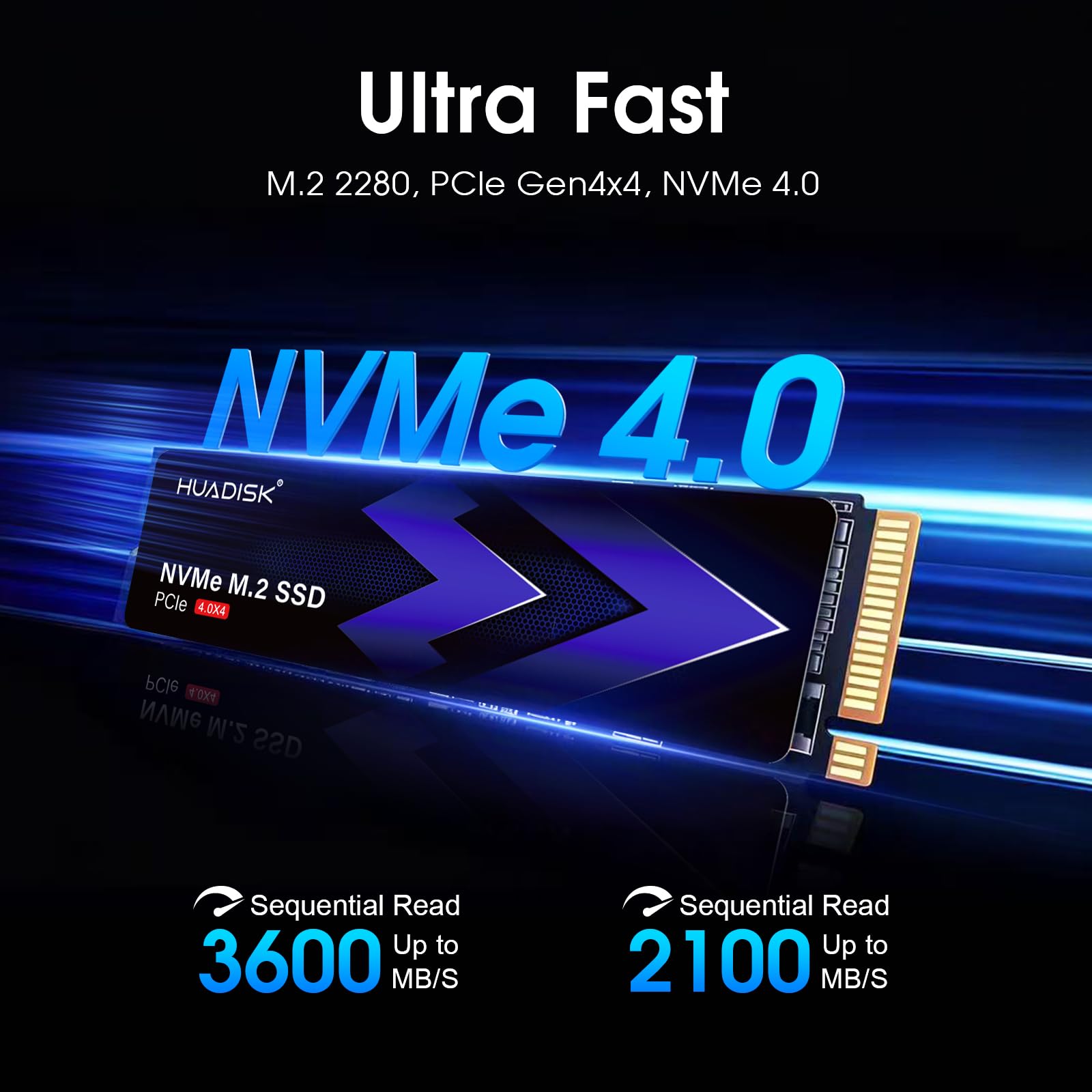 Amazon.com: HUADISK 256GB M.2 NVMe SSD Gen4 PCIe, Up to 3600MB/s