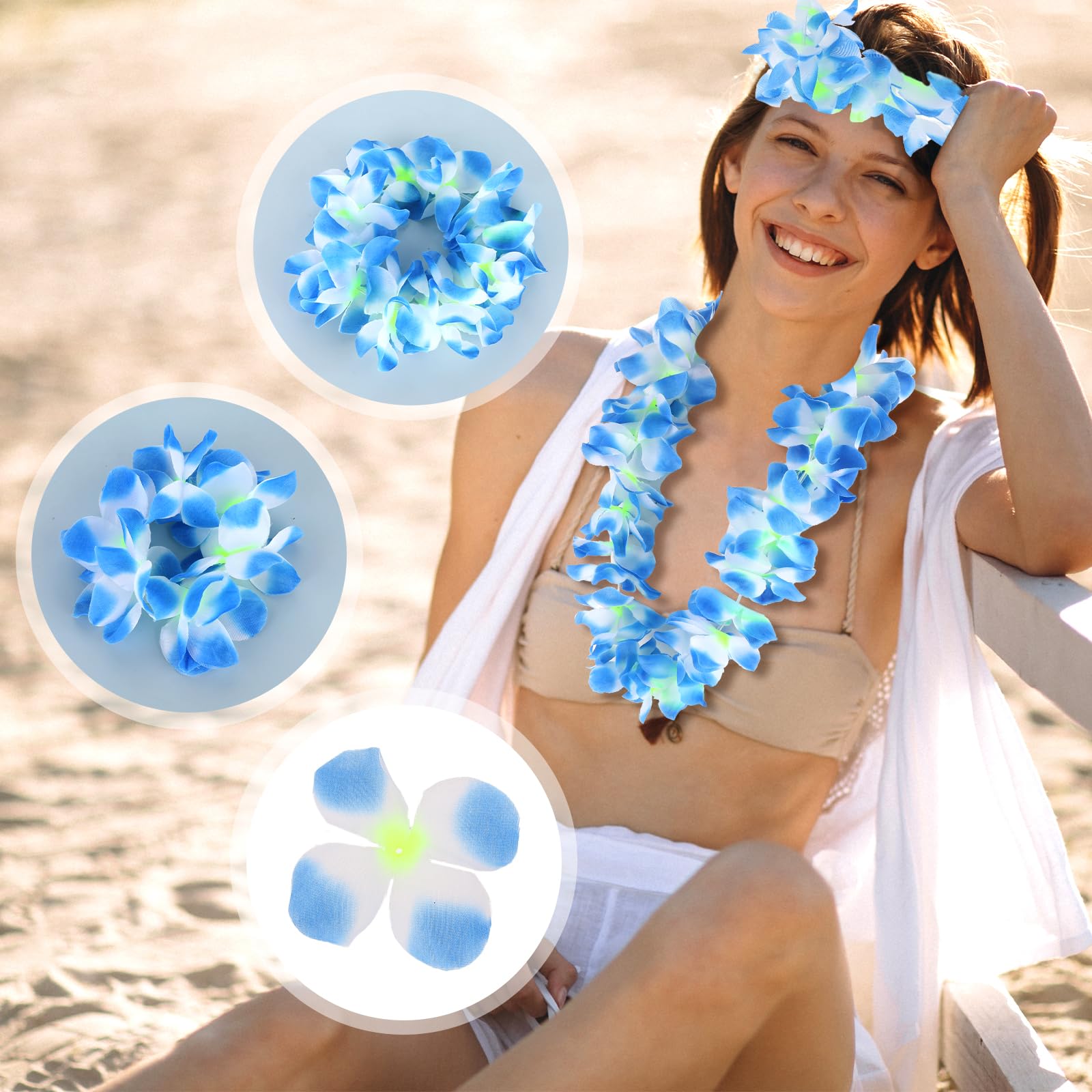 Amazon｜カラフルなハワイアンレイ、卒業フラワーレイ