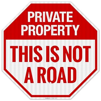 Private Property This is Not A Road Sign, 18x18 Inches, 3M EGP Reflective .063 Aluminum, Fade Resistant, Made in USA
