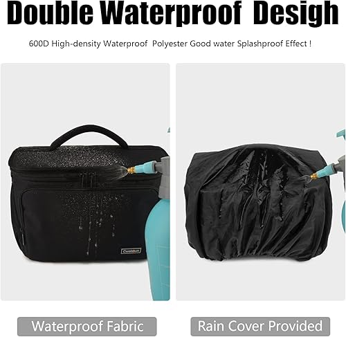 Miniatura 23 de Cwatcun Bolsa cruzada para cámara de hombro, DSLR/SLR/SLR/sin espejo, para fotografía con soporte para trípode y cubierta de lluvia para cámaras