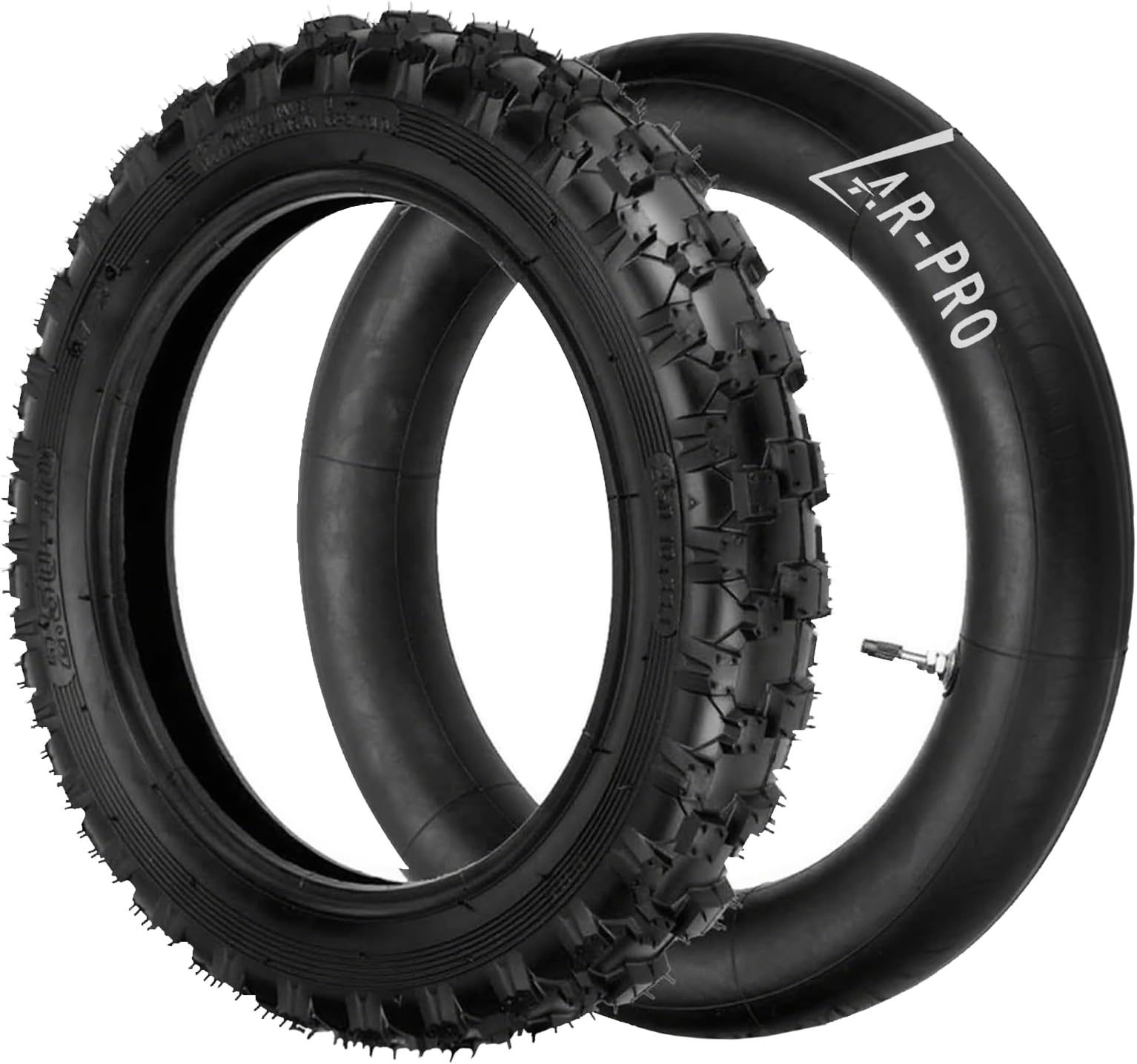 2.5-10" Off-Road Tire and Inner Tube Set - Dirt Bike Tire with 10-Inch Rim and 2.5/2.75-10 Dirt Bike Inner Tube Replacement Compatible with Honda CRF50/XR50, Suzuki DRZ70/JR50, and Yamaha PW50