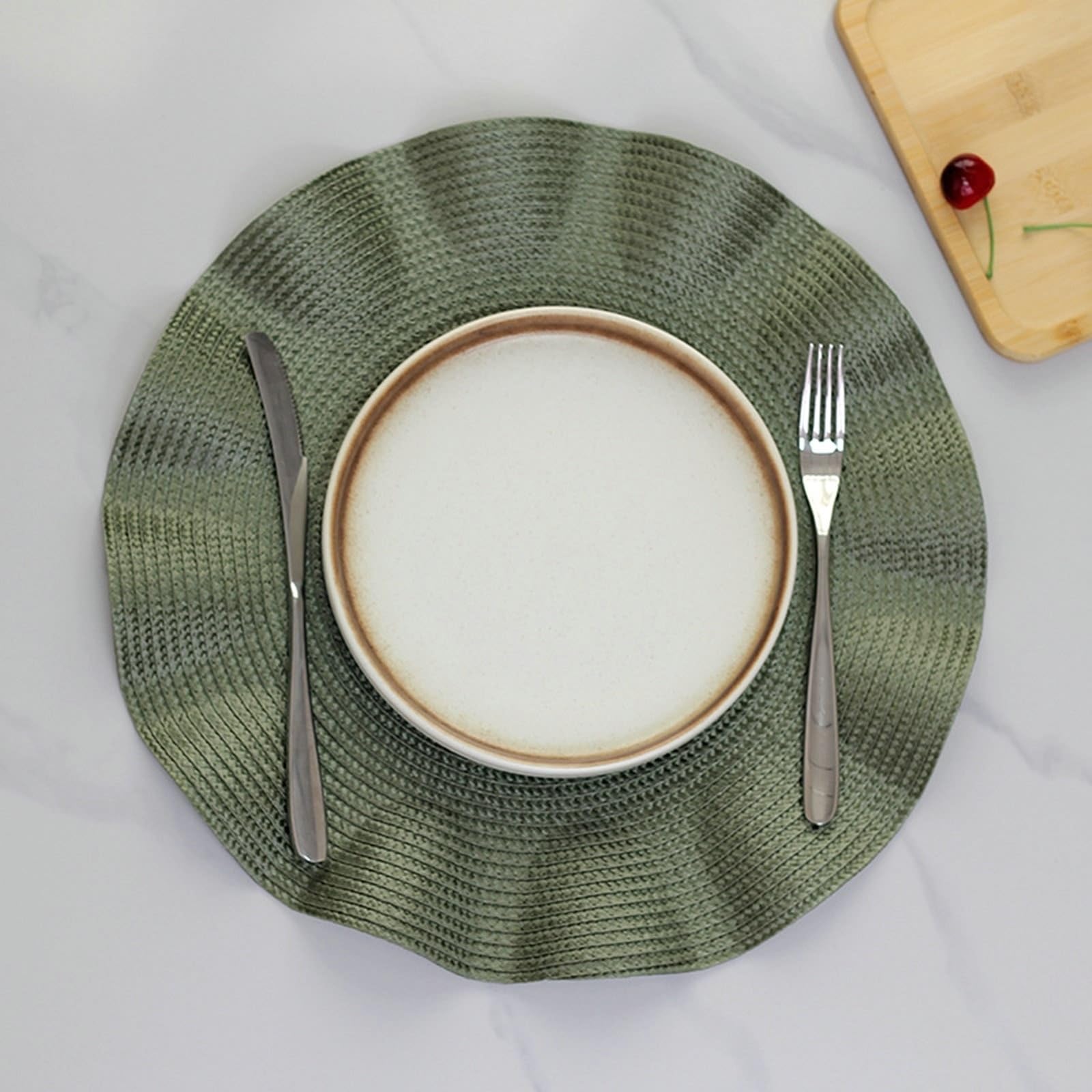 Placemat - Juego de 6 manteles individuales con forma de hoja de loto, 38 cm, para cocina y comedor