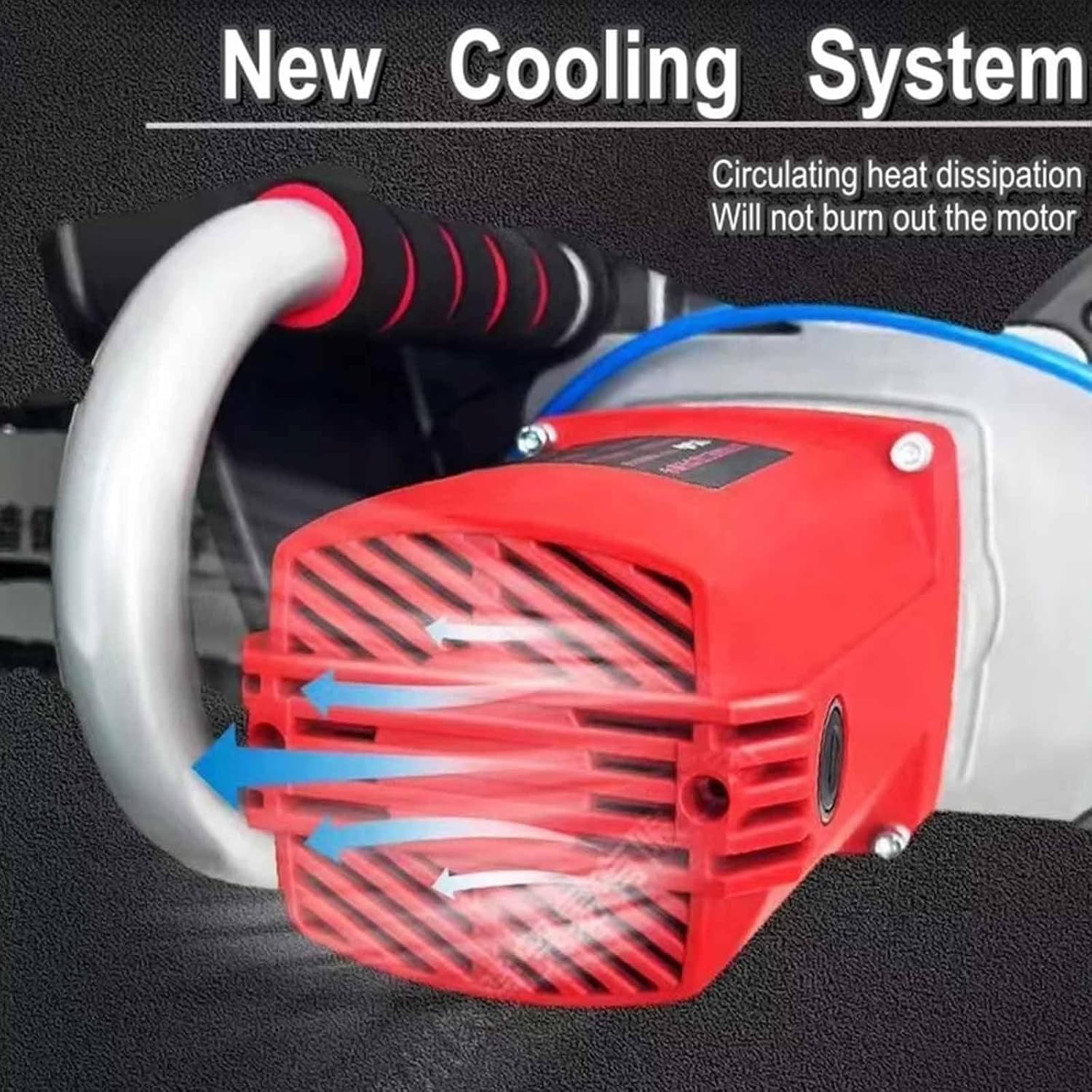 Motosierra Hormigón Industrial 12000W - Sierra Eléctrica Cadena Motosierra, Supresión Polvo, Baja Vibración, Acero Profundidad de Corte de 48 cm, para Paredes de Ladrillo y Cemento