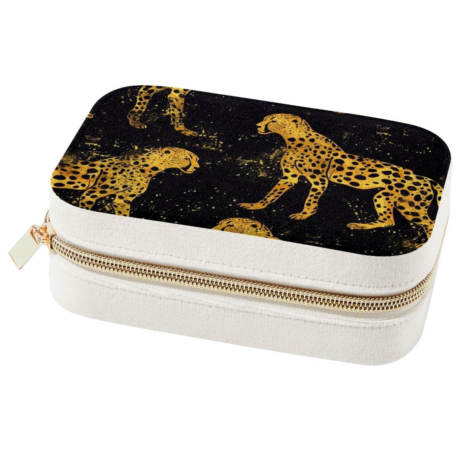 Boîte à bijoux de voyage guépard : coffret compact pour organiser vos bagues lors de vos déplacements
