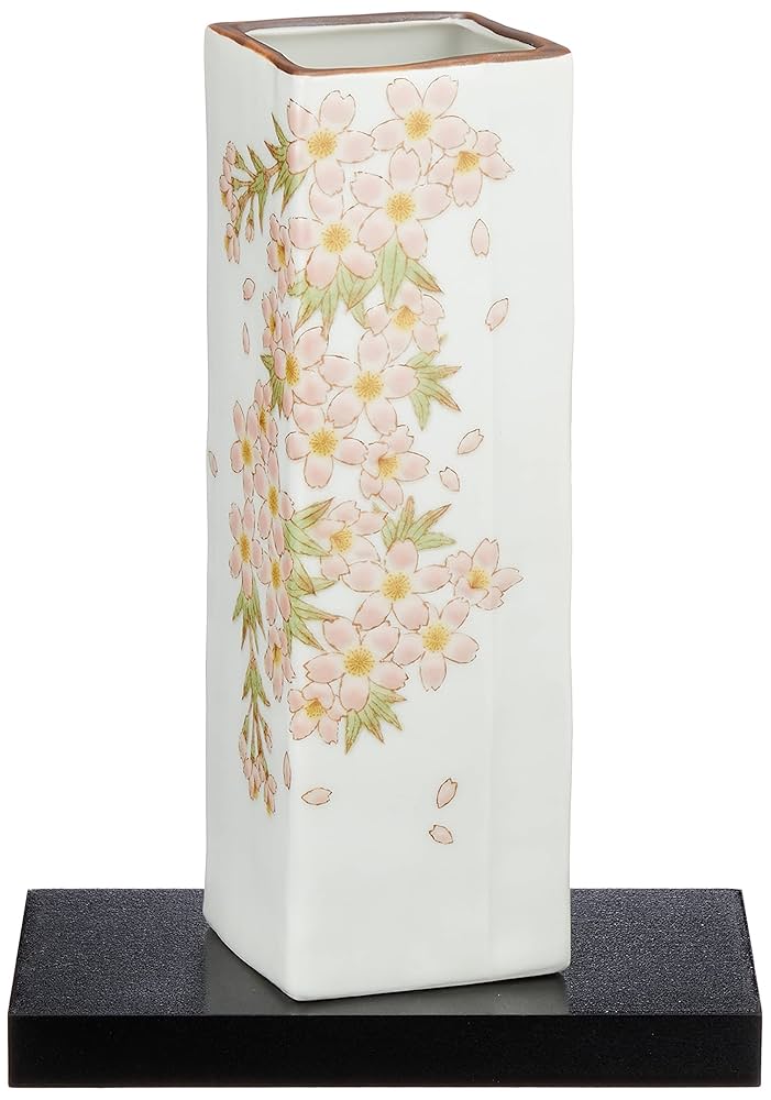 Amazon.co.jp: 九谷焼 窯元 生山窯 花瓶 花器 6号 約18cm 台付
