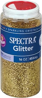 Spectra Arts & Crafts Glitter, Gold, 16 oz., 1 Jar