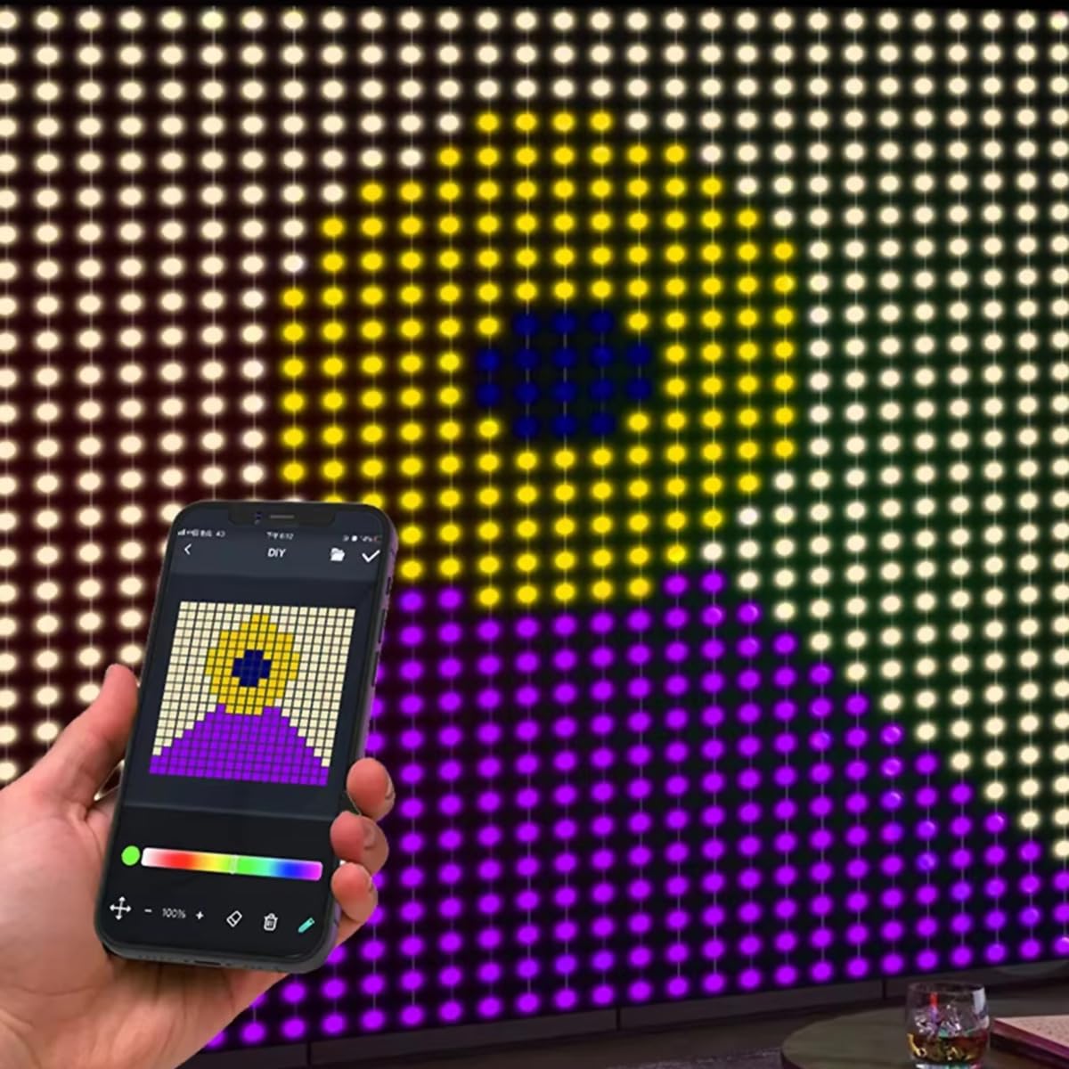 KLACK Cortina LED Programable RGB 160x160 cm con App