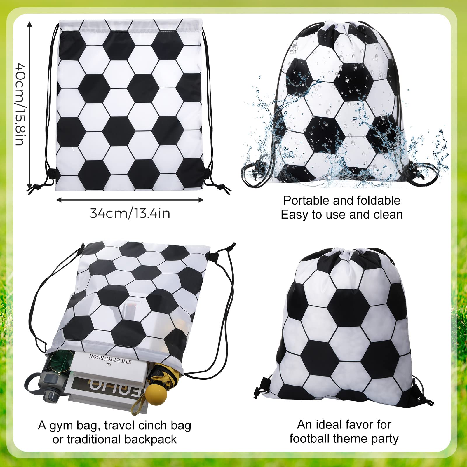 36 bolsas de pelota con cordón, bolsa de gimnasio deportiva, unisex, mochilas de cuerda de pelota para niños, varios juegos de pelota, recuerdos de fiesta, Color principal: amarillo y rojo, 2