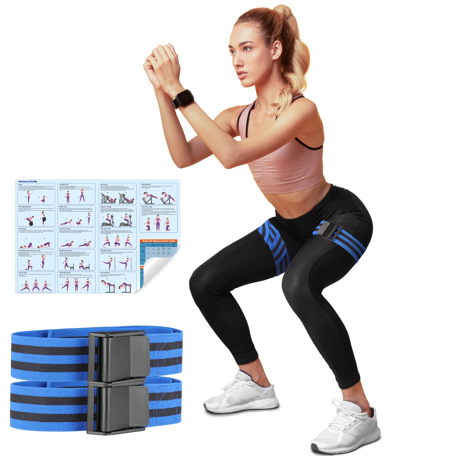 Buy BFR Booty Bands for Women Glutes & Hip Building with Exercise Guide