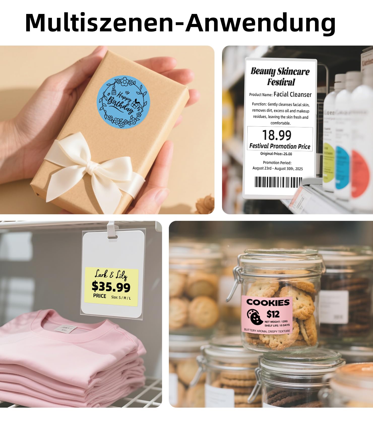 ORGSTA DHL Etikettendrucker 4x6 Thermodrucker Selbstklebend Labeldrucker | 50 pcs Versandetiketten Kabelloser Bluetooth & USB Label Printer für PC und Smartphone