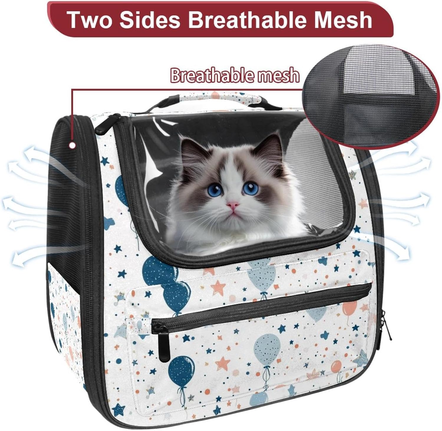 Portable Travel pet Backpack Carrier Hamster Bag Small Dog cat Carrier Breathable Hang Bag, New Year and Birthday (3)