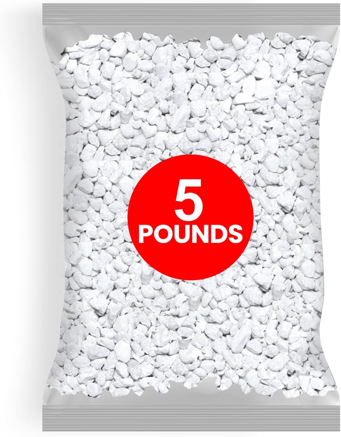 Hygloss Products Bag 'O Craft Pebbles - Mini Rocks - Arts and Crafts - Aquariums - Outdoor and Indoor Home Decor - White Frost - Reusable Container - 80 oz.