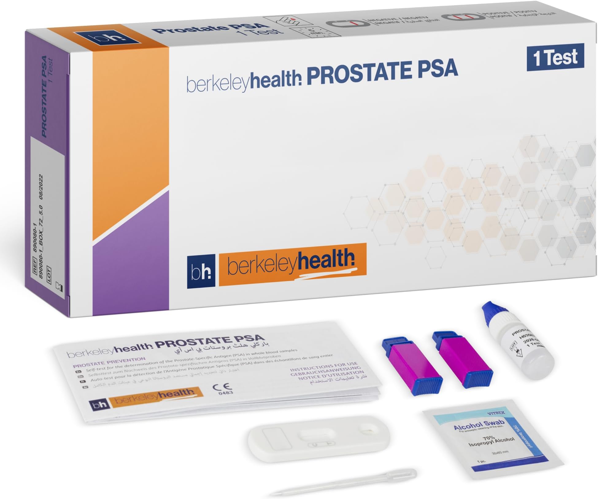 PSA Rapid Self Test Kit by Berkeley Health - Prostate Health Awareness, Easy Home Use, Fast Results - 1 Test