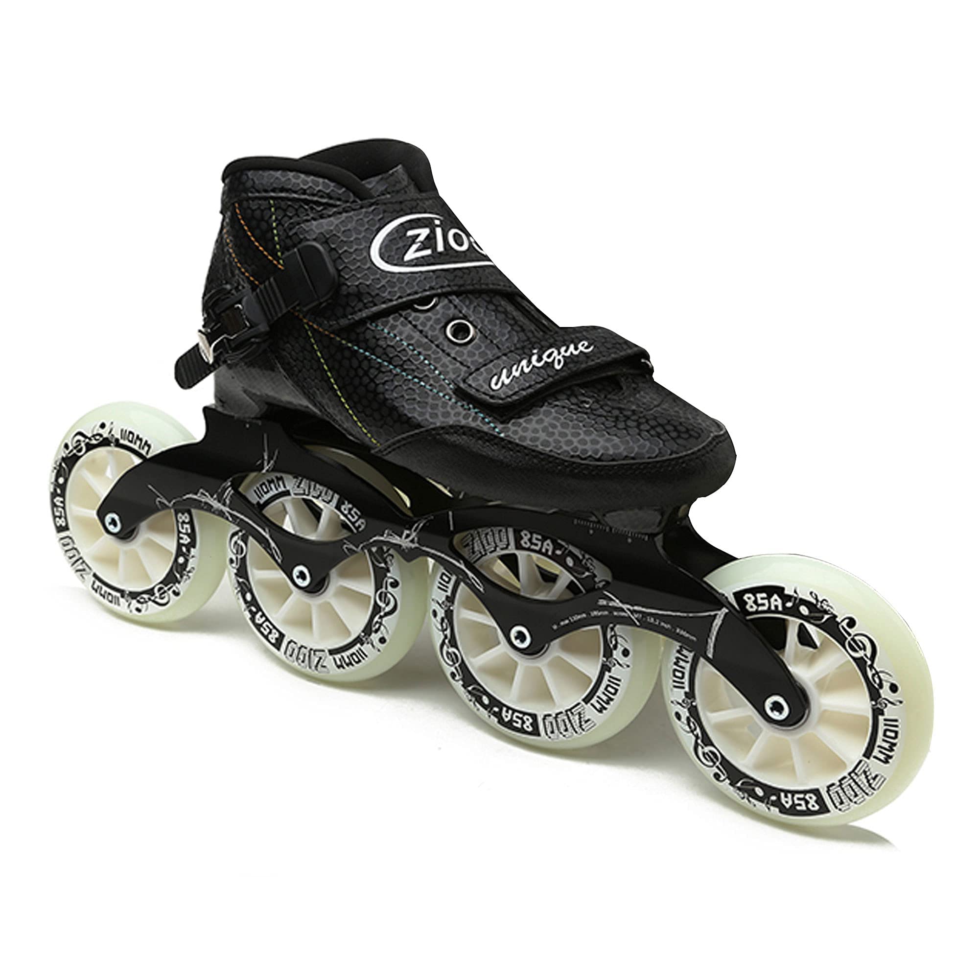 Inline Speed Skates Adult for Women and Mens, Professional Fitness Skating Roller Skates, High Performance Racing Skates, Unisex Black