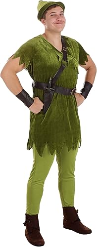 Miniatura 8 de Adult Classic Peter Pan Costume Mens, Fantasy Neverland Lost Boy Green Halloween Outfit