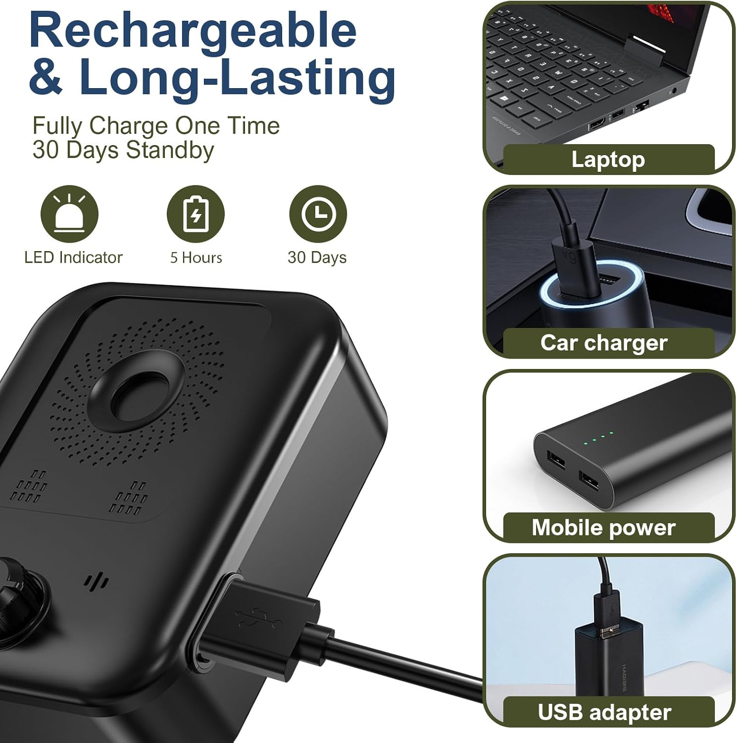 Anti Barking Devices, Auto Barking Control Devices with 3 Modes, Effective Stop Barking Dog Devices for Indoor & Outdoor Use, Rechargeable Ultrasonic Dog Bark Box Barking Deterrent Devices?Black8