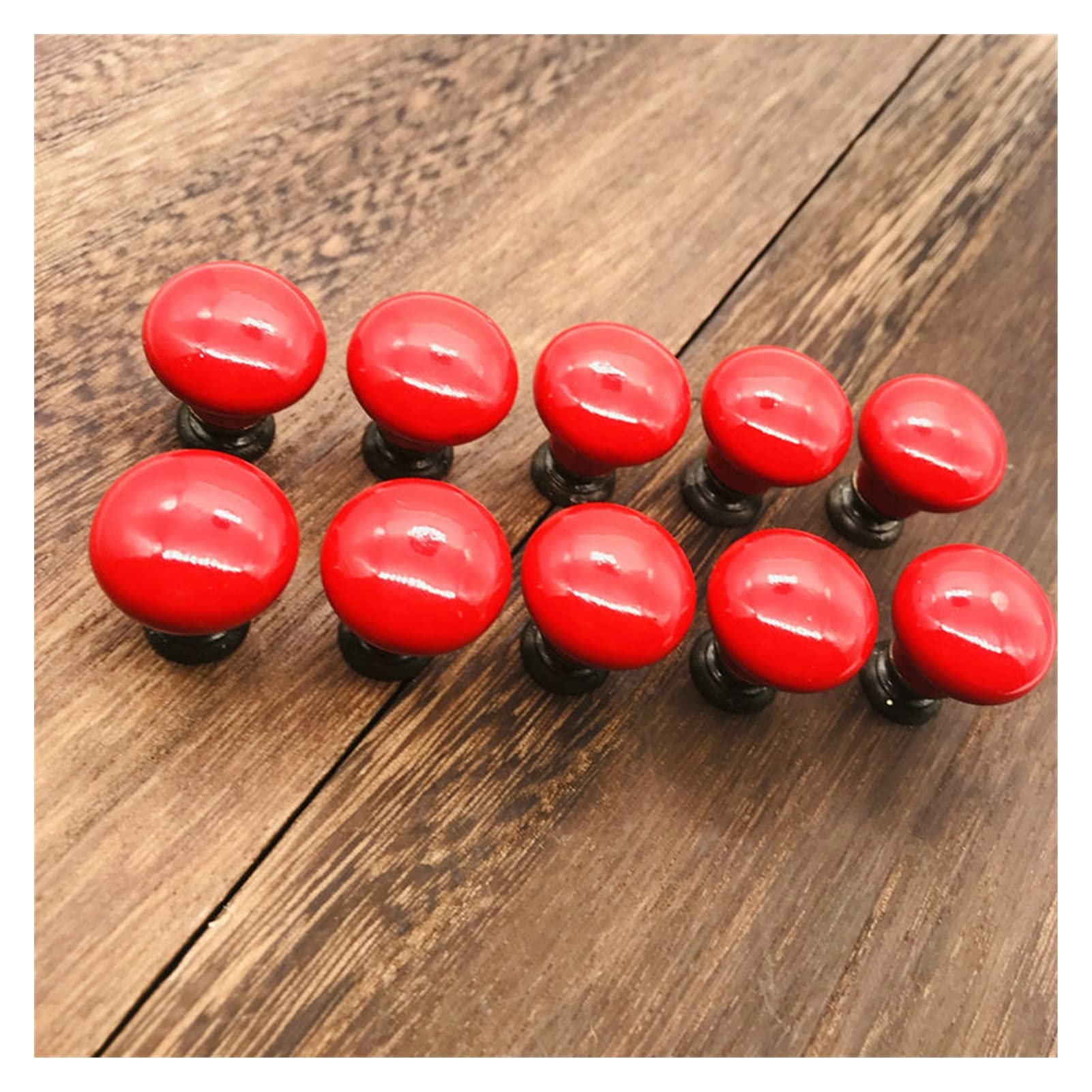 Poignée de porte moderne en céramique rouge : bouton rond haut de gamme pour meuble design