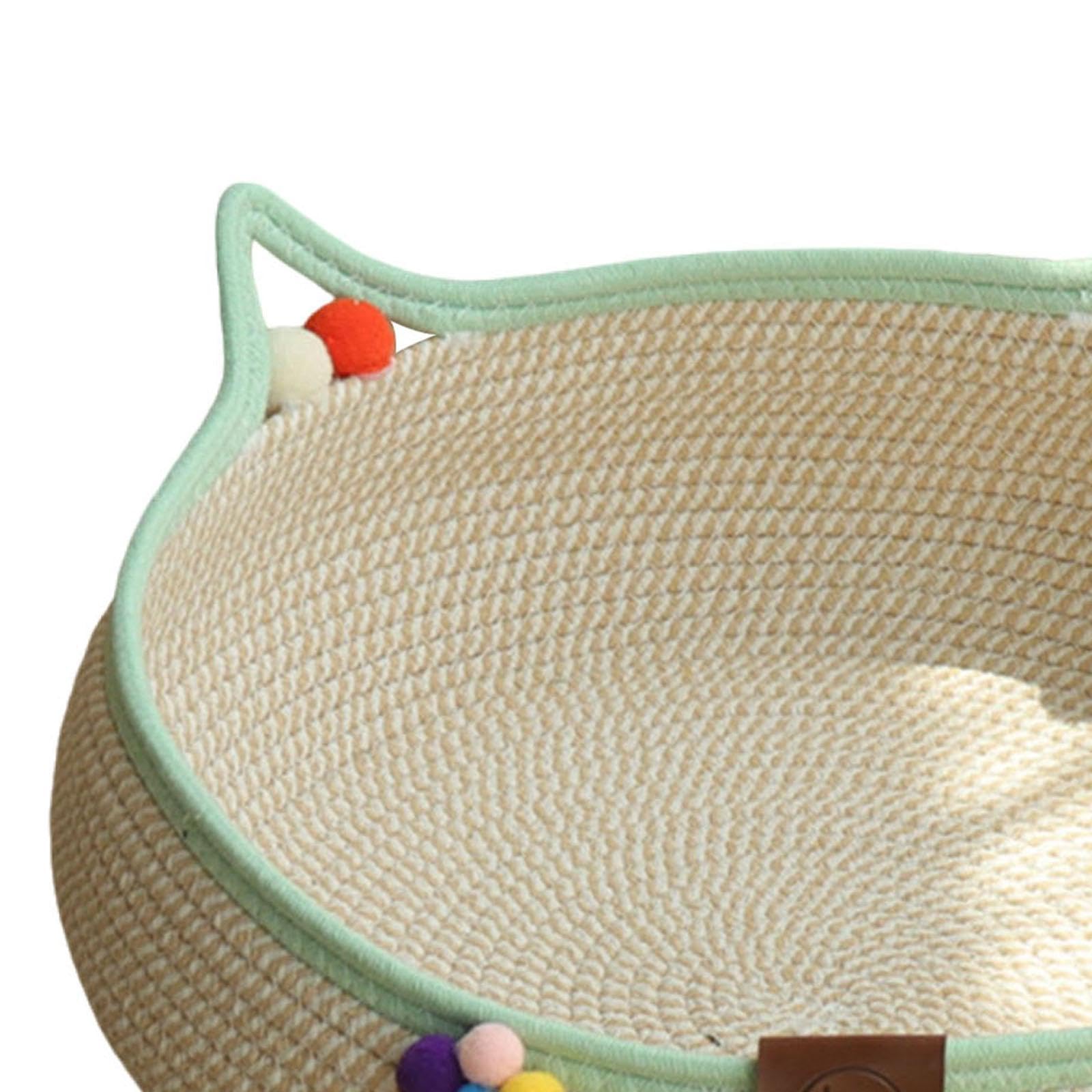 Milageto Panier tissé pour Chat, lit de Couchage pour Animaux de Compagnie, Panier Universel pour Chat Toutes Saisons, nid Portable pour Chaton, griffoir pour, L